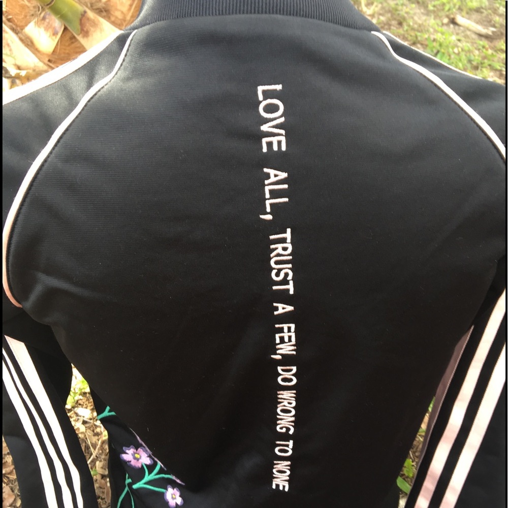 SALE ! ADIDAS TRACK JACKET W/ ACCENT ON BACK